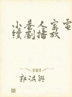 小巷人家电视连续剧播放封面