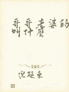 哥哥老婆的弟弟叫什么