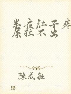 半夜肚子疼想拉屎拉不出