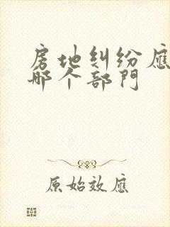 房地纠纷应该找哪个部门