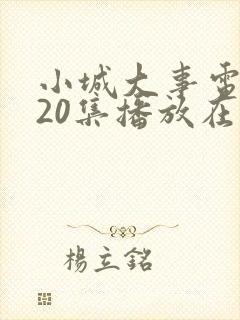 小城大事电视剧20集播放在线观看封面