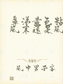 鼻涕黄色粘稠是风寒还是风热封面