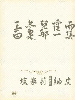 王冬儿霍雨浩表白是哪一集