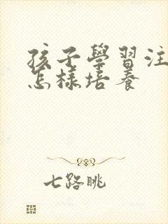 孩子学习注意力怎样培养