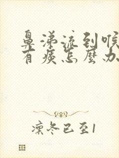 鼻涕流到喉咙里有痰怎么办