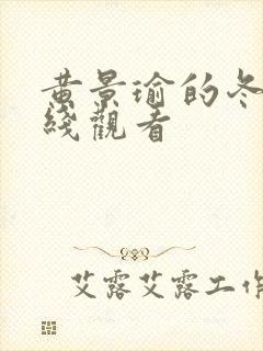 黄景瑜的冬至在线观看