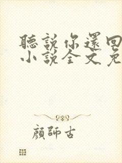 听说你还回忆我小说全文免费阅读