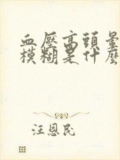 血压高头晕视力模糊是什么原因