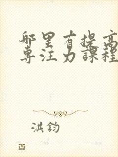 哪里有提高孩子专注力课程的培训啊