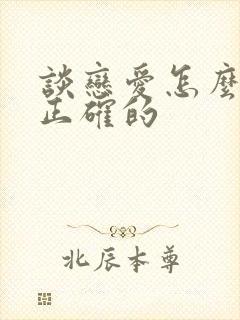 谈恋爱怎么谈是正确的封面