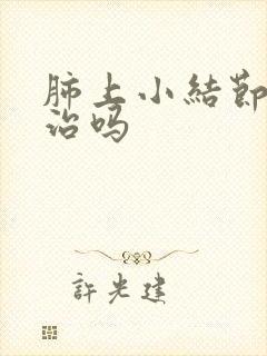 肺上小结节影能治吗