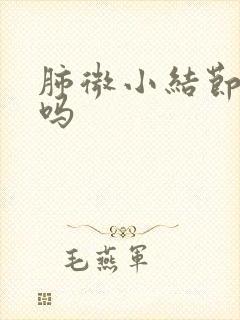 肺微小结节能治吗