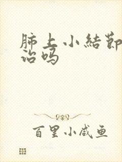 肺上小结节影能治吗