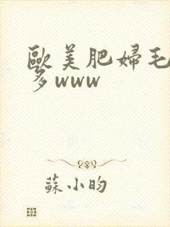 欧美肥妇毛多水多www封面