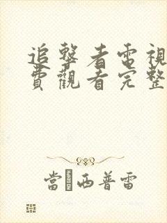 追击者电视剧免费观看完整版高清中文封面