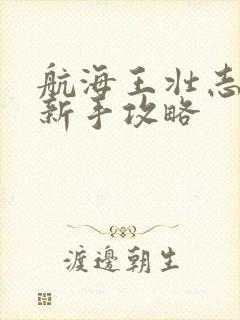 航海王壮志雄心新手攻略