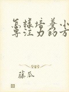 怎样培养小孩的专注力的方法封面