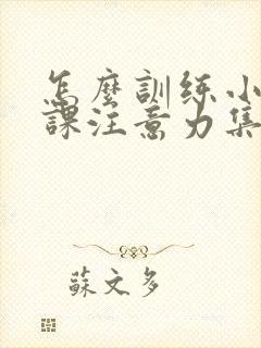 怎么训练小孩上课注意力集中