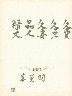 精品久久久久中文人妻免费