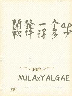 开发一个app软件得多少钱