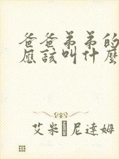 爸爸弟弟的女儿应该叫什么封面