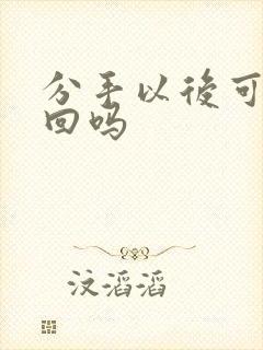 分手以后可以挽回吗封面