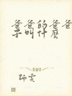 爸爸的爸爸的儿子叫什么