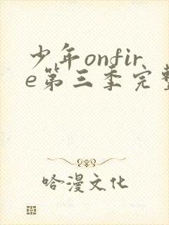 少年onfire第三季完整版封面