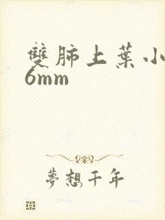 双肺上叶小结节6mm封面