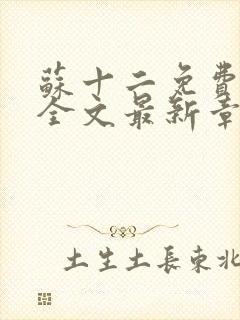 苏十二免费阅读全文最新章节封面