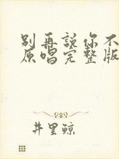 别再说你不爱我原唱完整版