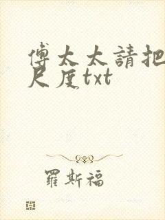 傅太太请把握好尺度txt