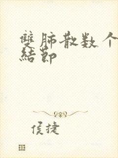 双肺散数个微小结节封面