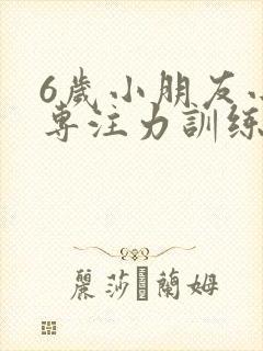 6岁小朋友小孩专注力训练