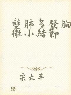 双肺多发胸膜下微小结节