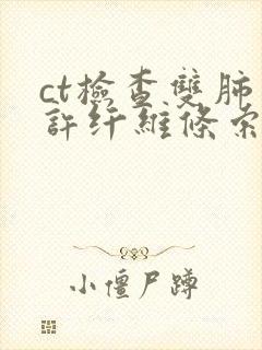 ct检查双肺少许纤维条索灶封面