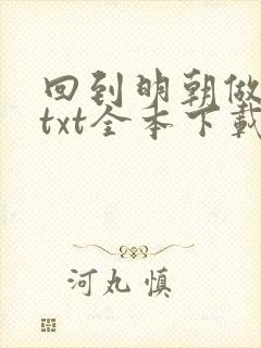 回到明朝做仁君txt全本下载