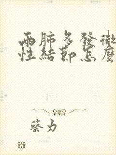 两肺多发微小实性结节怎么治