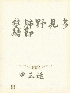 双肺野见多发小结节封面