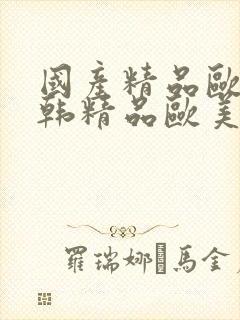 国产精品欧美日韩精品欧美