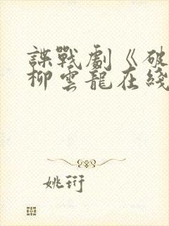 谍战剧《破绽》柳云龙在线观看