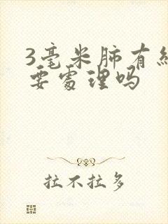 3毫米肺有结节要处理吗