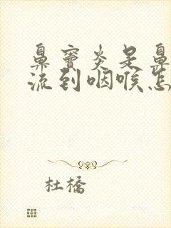 鼻窦炎是鼻涕倒流到咽喉怎么治封面