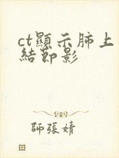 ct显示肺上有结节影封面