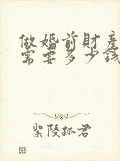 做婚前财产公证需要多少钱