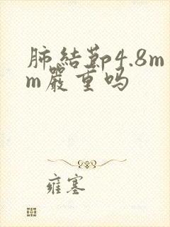 肺结节4.8mm严重吗封面