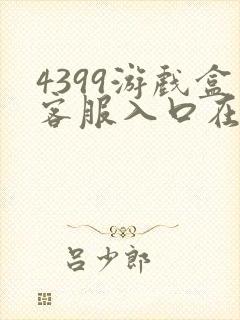 4399游戏盒客服入口在哪