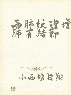 两肺纹理增多左肺有结节