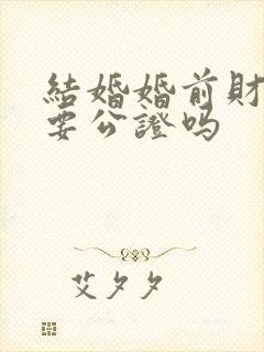 结婚婚前财产需要公证吗