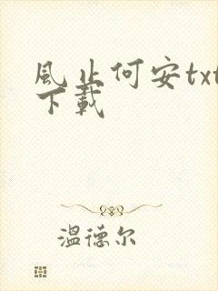 风止何安txt下载